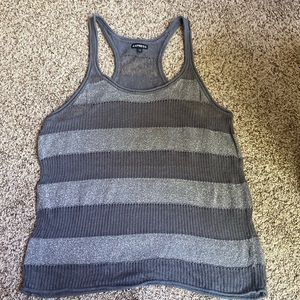 Express gray and silver razor back tank.